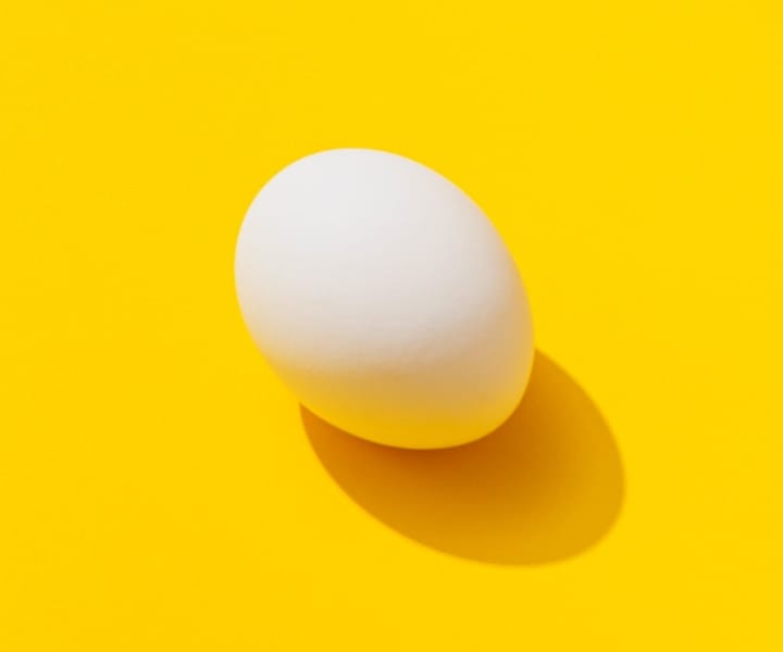 Yellow background with egg